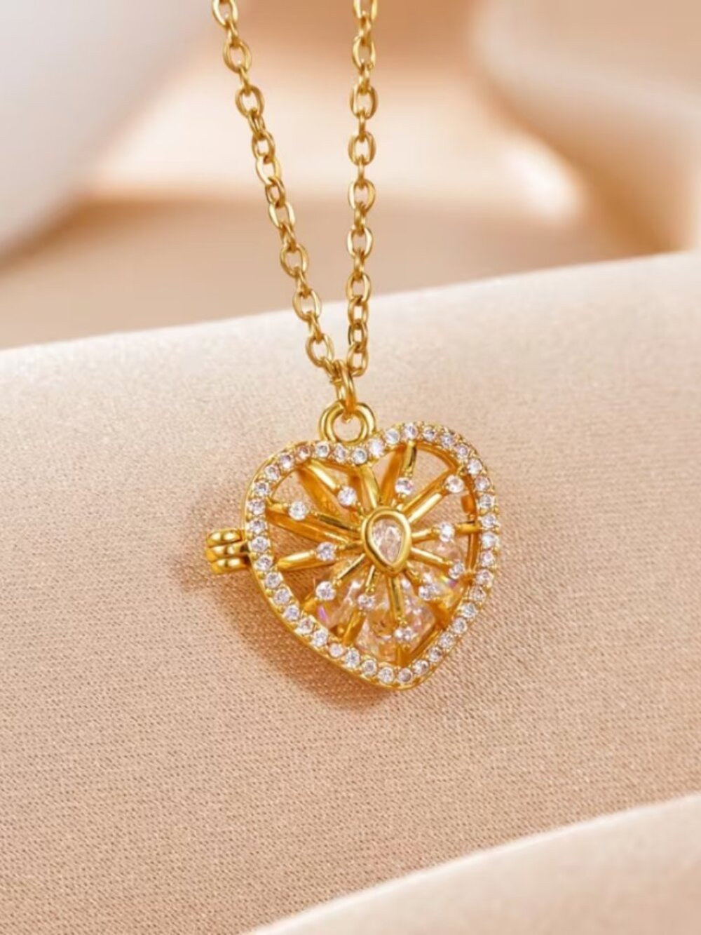 18K Gold Womens 2ct Diamond Heart Pendant Necklace Ladies New 18K Silver Jewelry